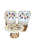 Mesa y dos sillas para sala Otomi Peces