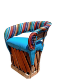 SILLA EQUIPAL DE PIEL PARA RESTAURANTE CANCÚN CON TEXTIL TUTIFRUTY