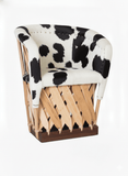 Silla Equipal tradicional de piel con pelo