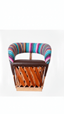 SILLA EQUIPAL DE PIEL PARA RESTAURANTE CANCÚN CON TEXTIL TUTIFRUTY