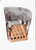 Silla Equipal tradicional de piel con pelo