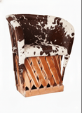 Silla Equipal tradicional de piel con pelo